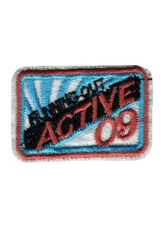 Generic 2 Pieces Running Out 'Active 60' Applique Embroidered Sew-on Patch ; Size Small: 5cm x 3cm for Jackets, Bags, Caps, T-Shirts, Jeans, Outdoor Clothing (Pack of 2). (Code: SBX-103)  - Image 1