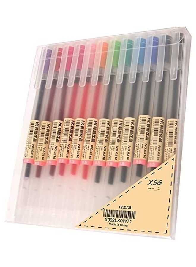 NIBEMINENT 12-Piece Premium Gel Ink Pens Multicolour - Image 1