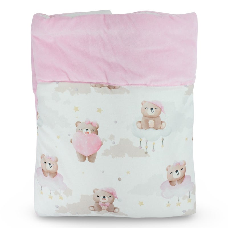 Berceau Velvet Baby Duvet – Cute Bear Print (100*75) – Beige - Image 2