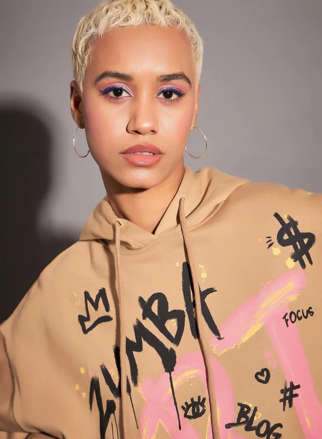 SASSAFRAS Oversized Art Graphic Print Hoodie by Styli