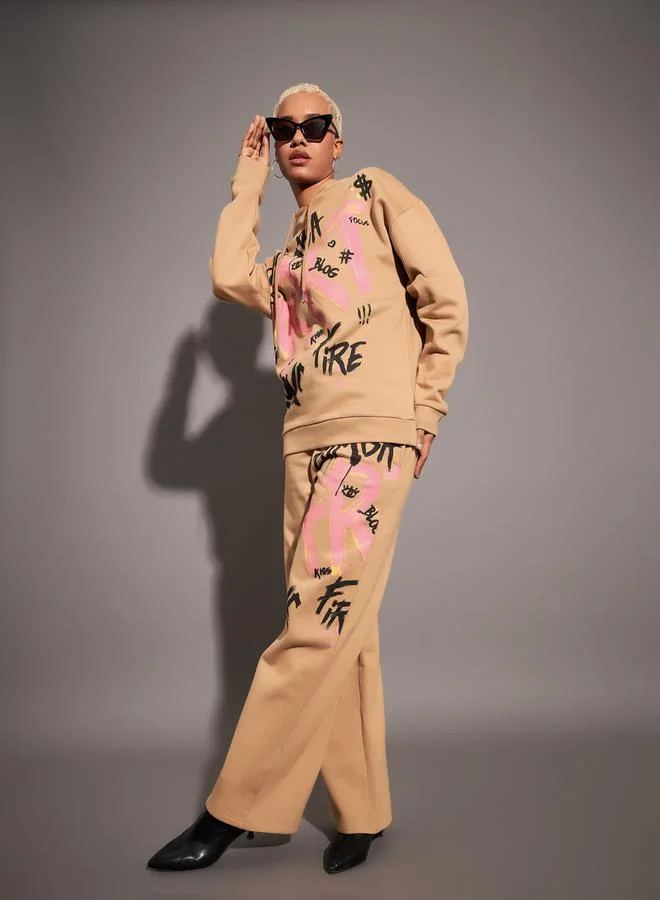 SASSAFRAS Oversized Art Graphic Print Hoodie by Styli