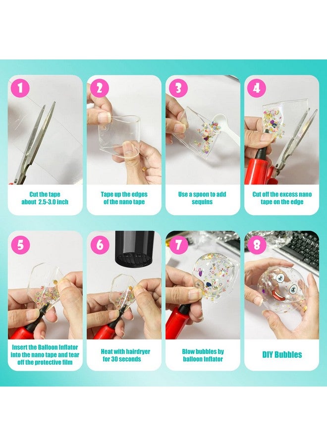 JANESVISSY Nano Tape Bubble Kit, Nano Double Sided Adhesive Tape Bubbles, Arts and Craft DIY Party Activities Toys Crts and Crafts for Kids Ages 8-12 Year Bubble Craft Kit Toys 2PCS (2"&1.2") - Image 3