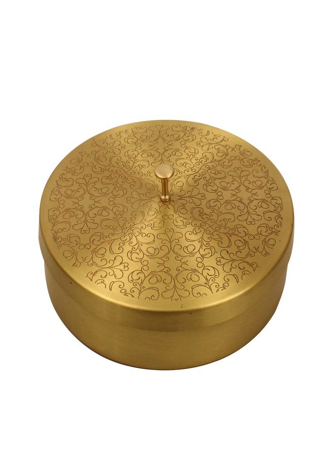 Spillbox Brass Spice Box Indian Set For Kitchen With Spoon|Brass Masala Box|Masala Dani|Masala Dabba & Spice Container Engraved design - Image 4