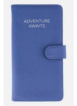 Miamica Printed Leather Family Passport Case 26 H x 14 L x 2 W cm , Slate Blue  - Image 2