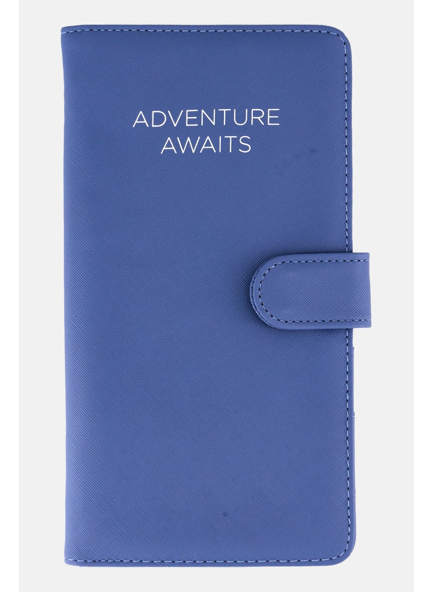 Miamica Printed Leather Family Passport Case 26 H x 14 L x 2 W cm , Slate Blue  - Image 2
