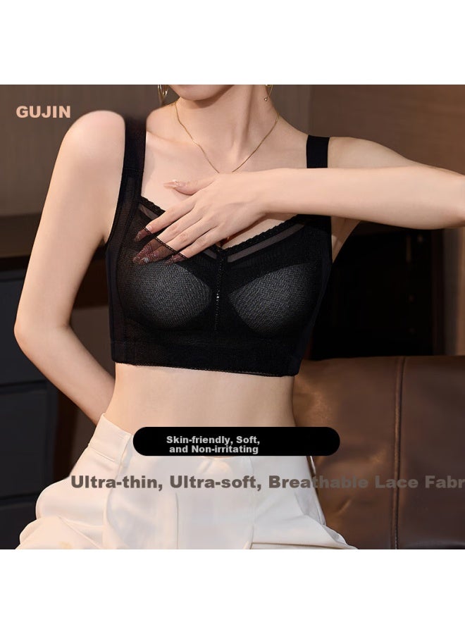 Gujin Ultra-thin Minimizing Wireless Lace Full-cup Bra For Large Bust Women