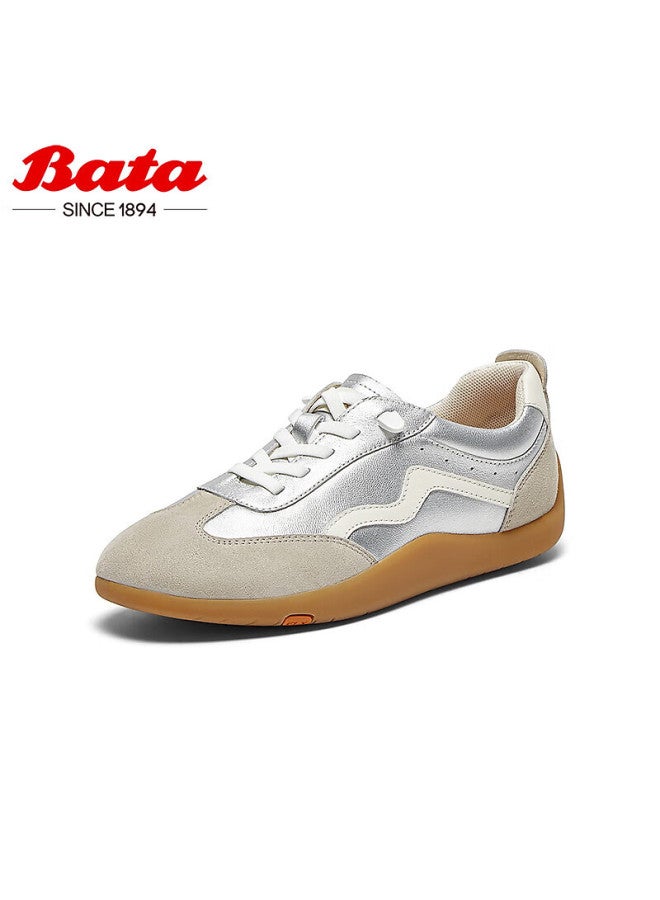 باتا Bata أحذية نسائية كاجوال للتسوق في الخريف من المول للتنقل والتدريب من جلد الغنم Ali24cm4 رمادي فضي المقاس 36 - Image 3