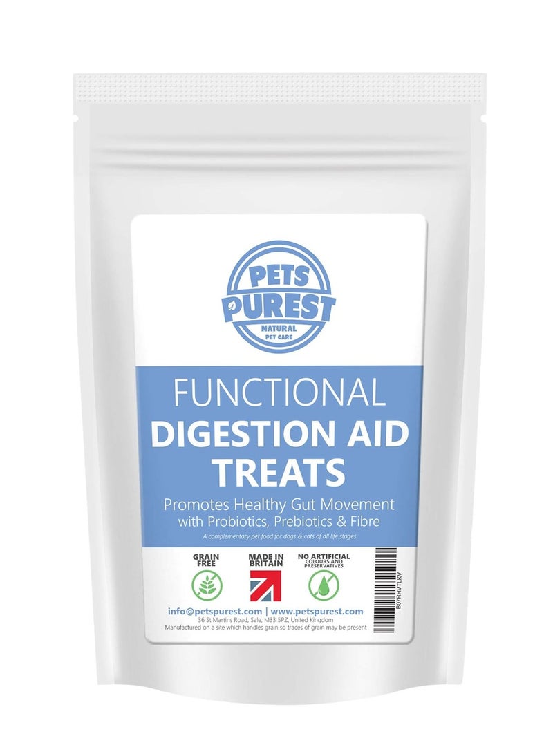 الحيوانات الأليفة أنقى مكافآت دعم الهضم للقطط والكلاب خالية من الحبوب الطبيعية تسهيل الهضم قطع مضغ من الألياف الحيوية والبريبايوتيك، وجبة خفيفة من الطعام الخام المضاد للحساسية لصحة الأمعاء والمعدة الحساسة للحيوانات الأليفة - Image 1