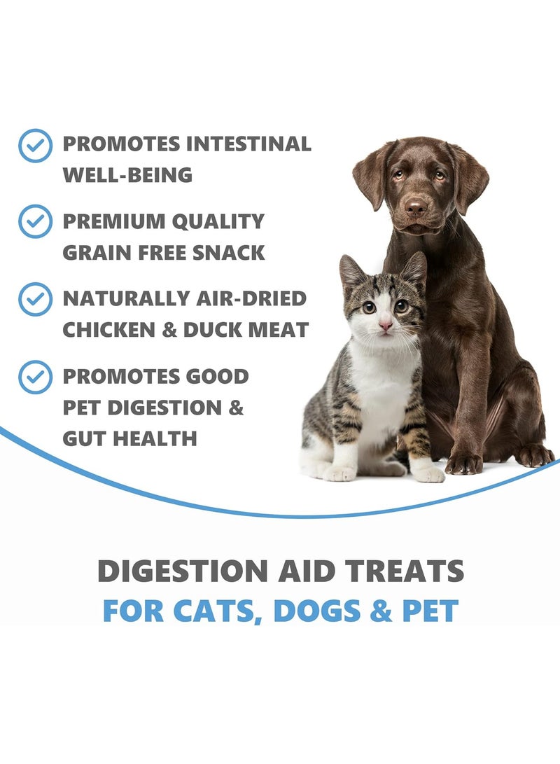 الحيوانات الأليفة أنقى مكافآت دعم الهضم للقطط والكلاب خالية من الحبوب الطبيعية تسهيل الهضم قطع مضغ من الألياف الحيوية والبريبايوتيك، وجبة خفيفة من الطعام الخام المضاد للحساسية لصحة الأمعاء والمعدة الحساسة للحيوانات الأليفة - Image 2