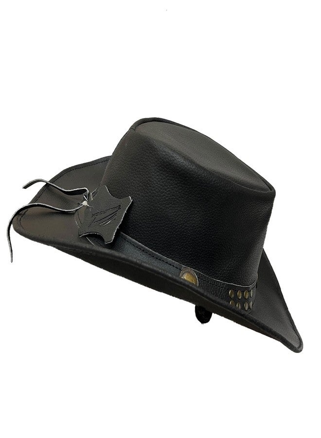 SHAMROCK Leather Cowboy Hat for Men Women Lightweight Handcrafted Western Shapeable Wide Brim | Western Hats for Men (US, Alpha, Large, Black) - Image 5