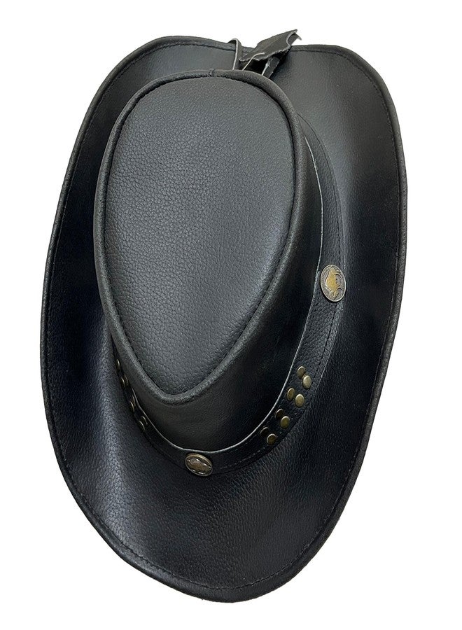 SHAMROCK Leather Cowboy Hat for Men Women Lightweight Handcrafted Western Shapeable Wide Brim | Western Hats for Men (US, Alpha, Large, Black) - Image 4