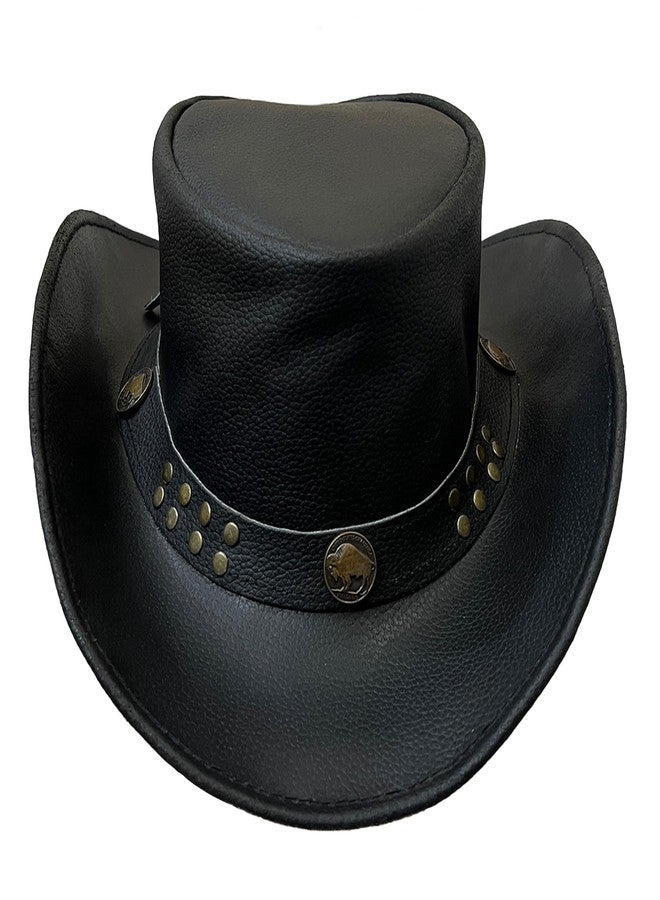 SHAMROCK Leather Cowboy Hat for Men Women Lightweight Handcrafted Western Shapeable Wide Brim | Western Hats for Men (US, Alpha, Large, Black) - Image 1