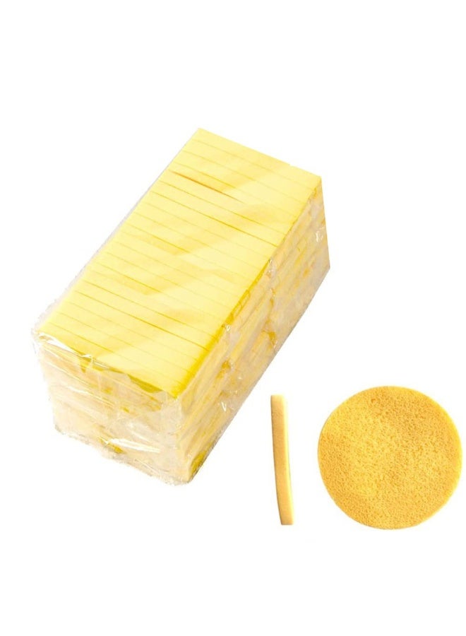 Tegelrying Facial Sponge Compressed,120 Count PVA Professional Makeup Removal Round Face Wash Sponges Spa Pads Exfoliating Cleansing for Women,Yellow - Image 1