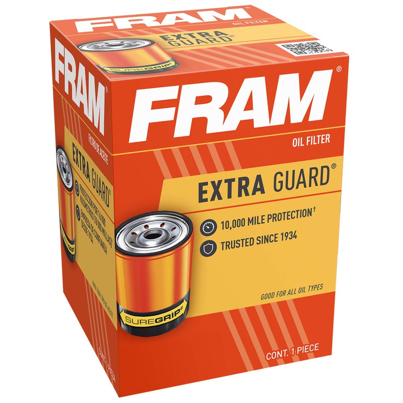FRAM فلتر زيت المحرك FRAM Extra Guard PH25 لتغيير 10K ميل لفترة استبدال السيارات لنماذج مركبات مختارة، فلتر زيت حماية محرك المركبات للسائقين اليوميين - Image 1
