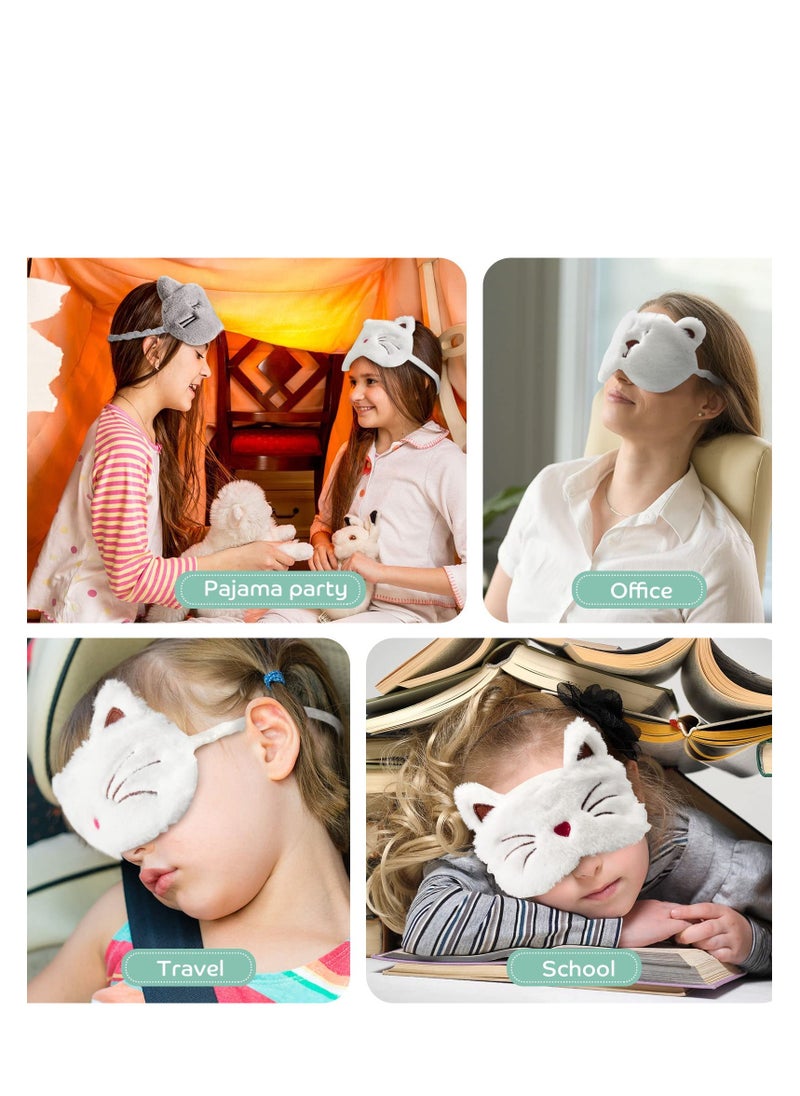 Generic - Set of 3 Cute Animal Eye Masks for Sleep, Soft and Adjustable Blindfolds for Adults and Kids, Perfect for Travel and Relaxation - Image 1