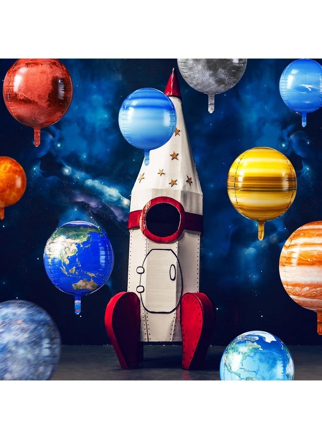 Poen بالونات فضاء 12 قطعة 22 بوصة كبيرة 4d كوكب مجرة بالونات خريطة العالم الكرة الأرضية قابلة للنفخ زينة حفلات الفضاء لموضوع السفر عيد ميلاد يوم الأرض (كوكب) - Image 5