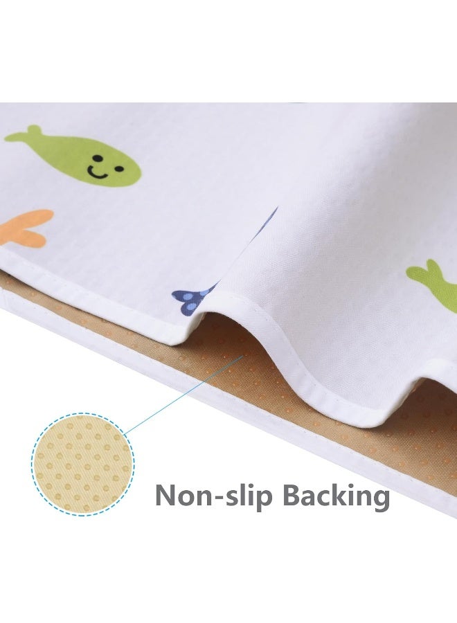 WOMUMON Splat Mat for Under High Chair/Arts/Crafts, Wo Baby Reusable Waterproof Anti-slip Floor Splash Mat, Portable Play Mat and Table Cover (51", Seaworld) - Image 4