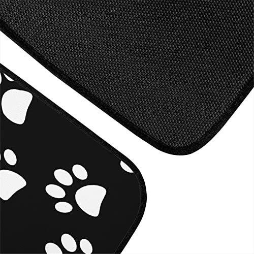 Forchrinse White Paws Print Heavy Duty Car Floor Mats Full Set Front & Rear Auto Carpet Floor Mats Universal Fit,4pcs - Image 5