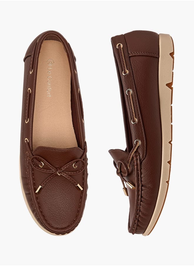 Le Confort Women Textured Bow Accent Slip-On Loafers  - Image 1