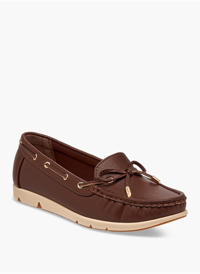 Le Confort Women Textured Bow Accent Slip-On Loafers  - Image 2