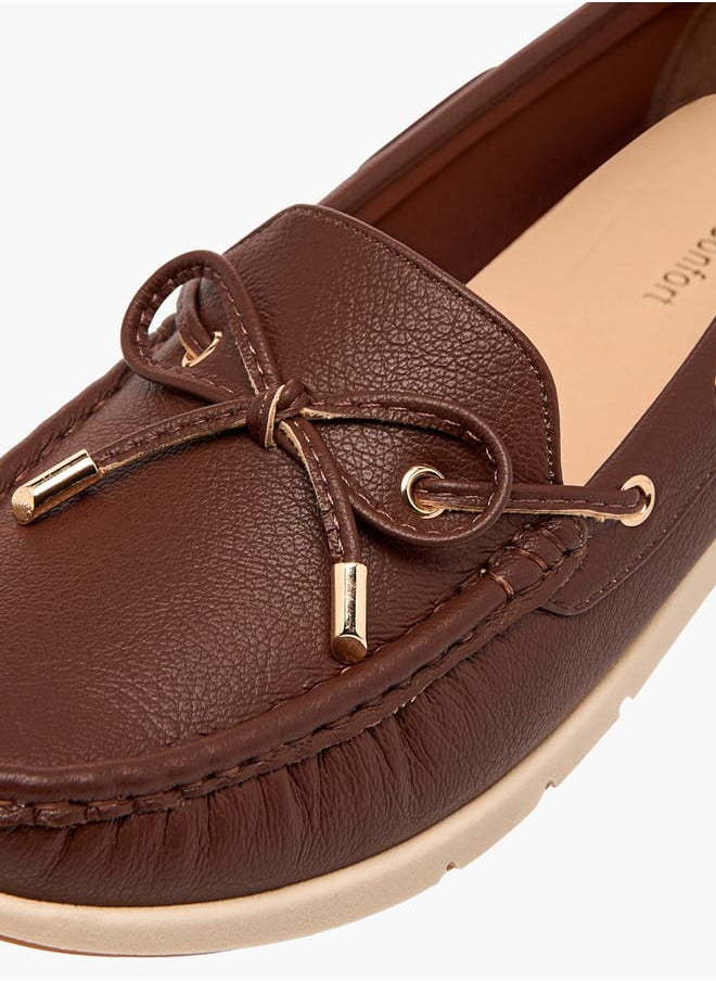 Le Confort Women Textured Bow Accent Slip-On Loafers  - Image 4