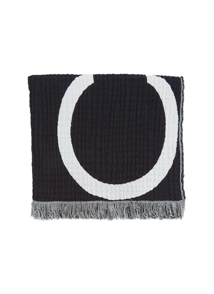 كالفن كلاين Logo 2-Tones Cotton Gauge Scarf