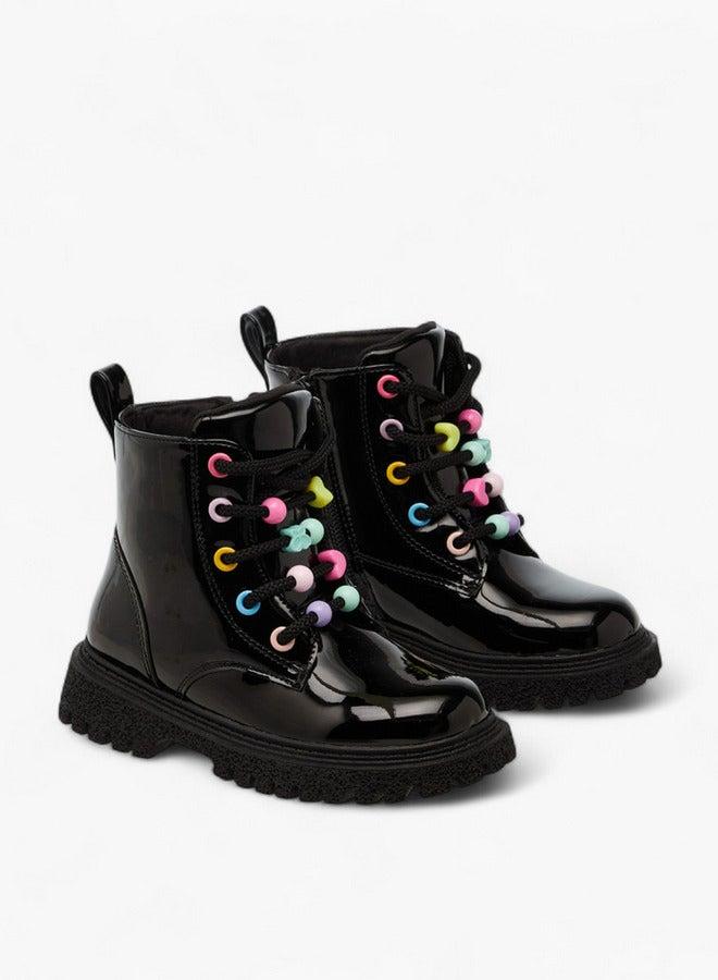 Flora Bella By Shoexpress Panelled Boots with Zip Closure - Image 3