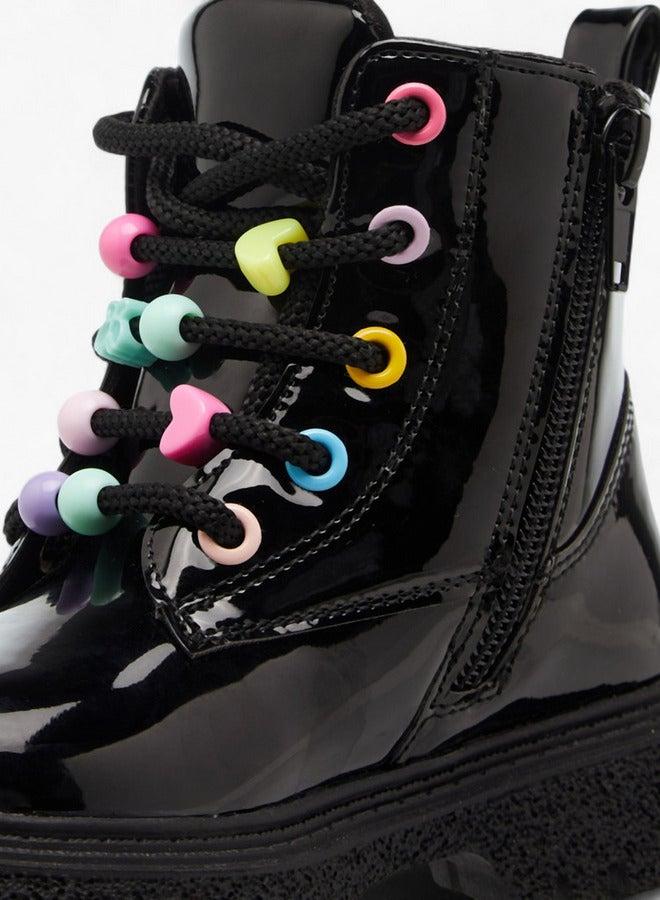 Flora Bella By Shoexpress Panelled Boots with Zip Closure - Image 4