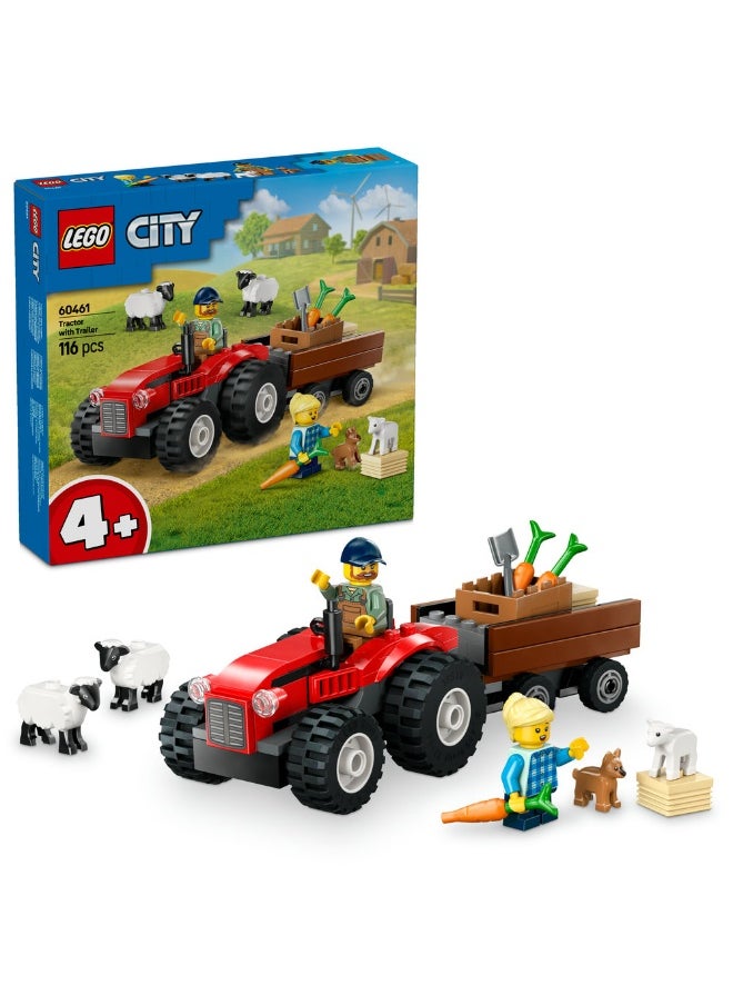 LEGO Lego City Red Farm Tractor With Trailer & Sheep 60461 (116) Pieces  - Image 1