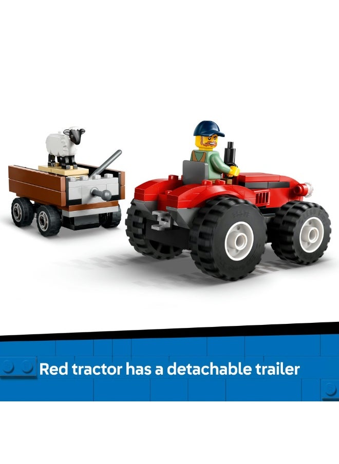 Lego City Red Farm Tractor With Trailer & Sheep 60461 (116) Pieces