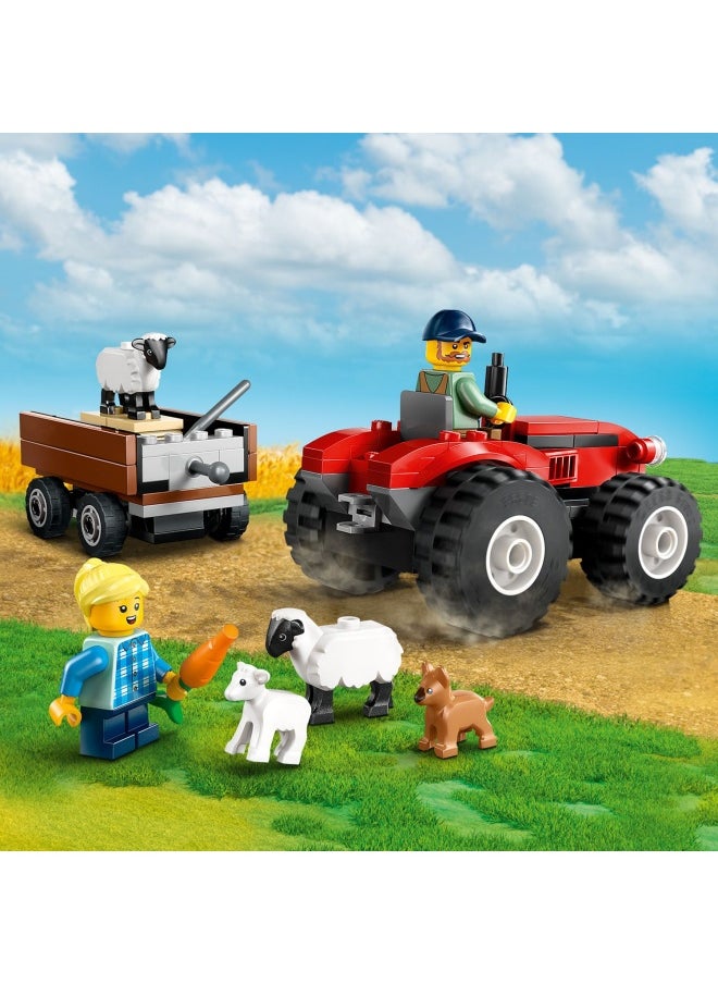 Lego City Red Farm Tractor With Trailer & Sheep 60461 (116) Pieces