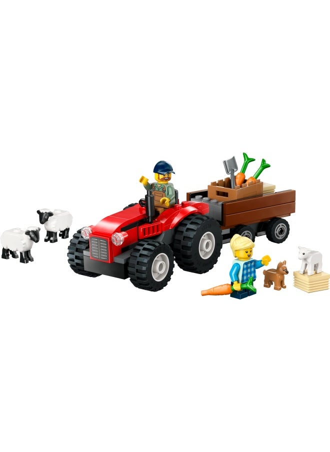Lego City Red Farm Tractor With Trailer & Sheep 60461 (116) Pieces