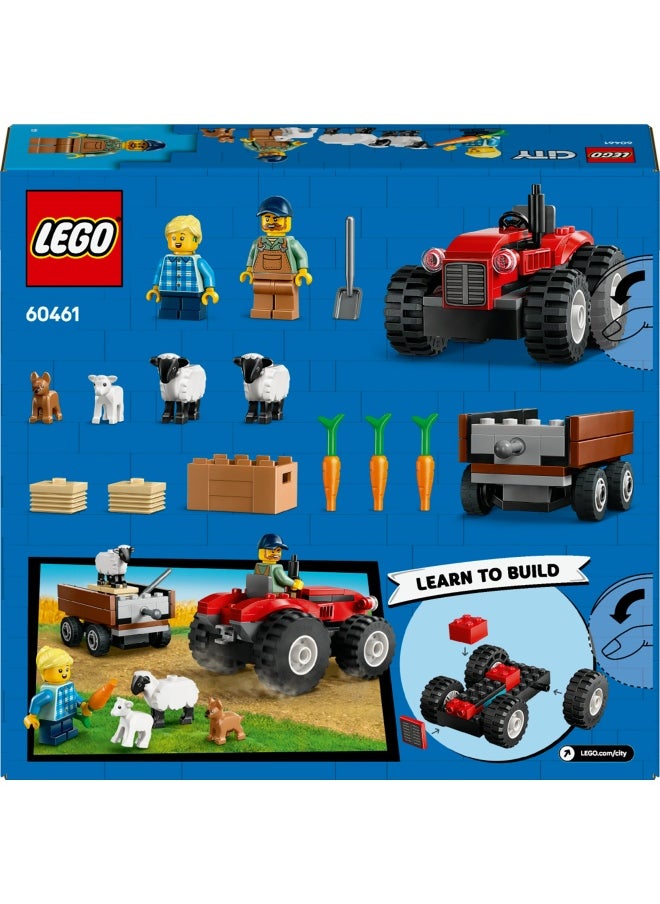 Lego City Red Farm Tractor With Trailer & Sheep 60461 (116) Pieces