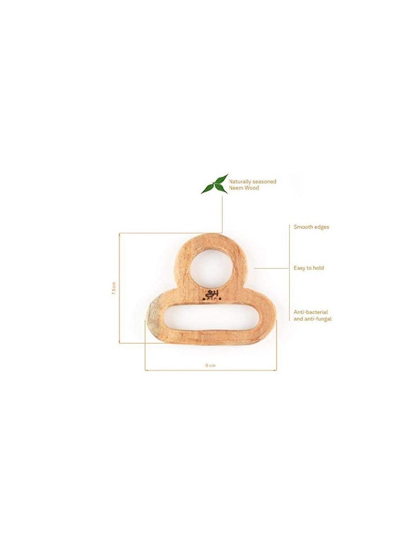 Ariro Neem Wood Teethers Combo - Pacifier & Milk Bottle, Antibacterial, Enhances Motor Skills for Babies 3M+ - Image 3