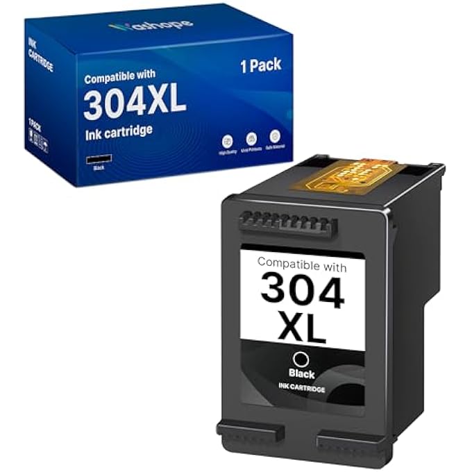 304XL BLACK REPLACEMENT FOR HP 304 XL INK CARTRIDGE BLACK FOR DESKJET 3760 3762 2630 3750 3735 3700 3720 ENVY 5010 5030 5032 5020 PRINTER (1 BLACK, HIGH CAPACITY)