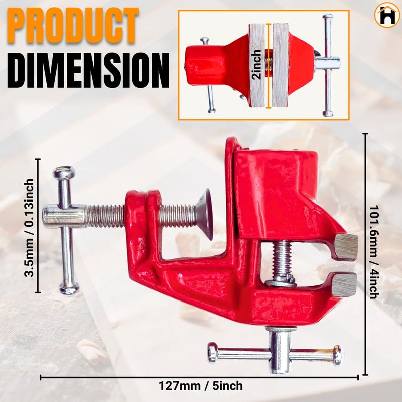 Homdum مشبك احترافي ثابت من الحديد الزهر بقطر 2 بوصة مع مشبك مثبت على الطاولة بحجم 50 مم - Image 5