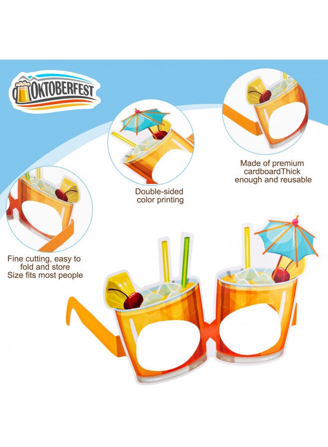 Vinsot 32 Packs Luau Party Glasses Hawaiian Funny Sunglasses Paper Glasses Frame Tropical Fancy Dress Props Photo Booth Props for Summer Party Supplies Kids Beach Themed Party Favors  - Image 3