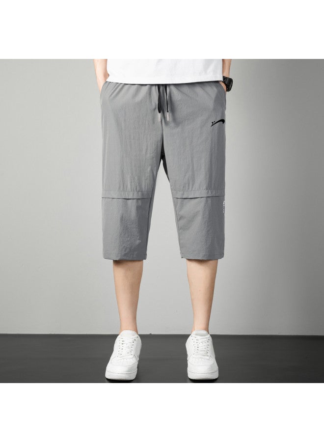 Noble bird Cool Touch】men's Sports Pants New Summer Style Youth Comfortable Breathable Stretchy Loose Capri Pants For Men - Image 2