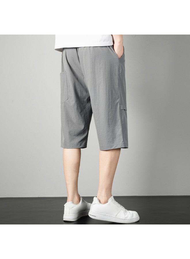 Noble bird Cool Touch】men's Sports Pants New Summer Style Youth Comfortable Breathable Stretchy Loose Capri Pants For Men - Image 5