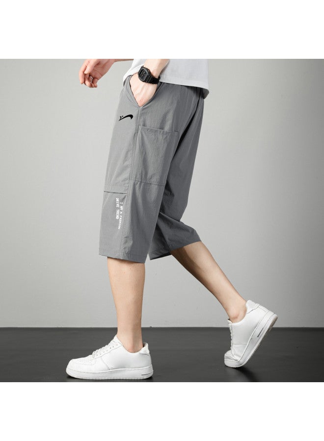 Noble bird Cool Touch】men's Sports Pants New Summer Style Youth Comfortable Breathable Stretchy Loose Capri Pants For Men - Image 4
