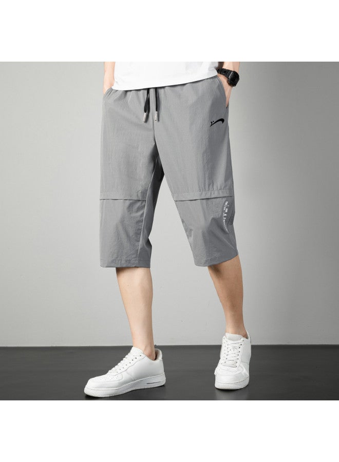Noble bird Cool Touch】men's Sports Pants New Summer Style Youth Comfortable Breathable Stretchy Loose Capri Pants For Men - Image 3