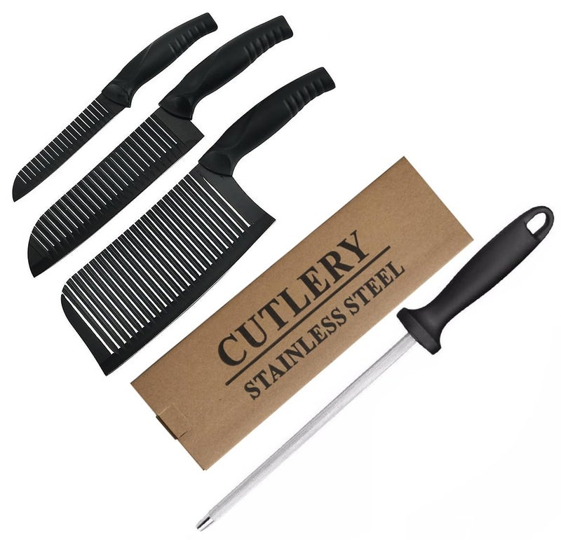 Captoola Captoola 65 Inch 4 Pieces Kitchen Knife Set Paring Knife Ultra Sharp Knife Meat Cleaver Knife Chinese Chef Knife with Sharpener Stick  - Image 1