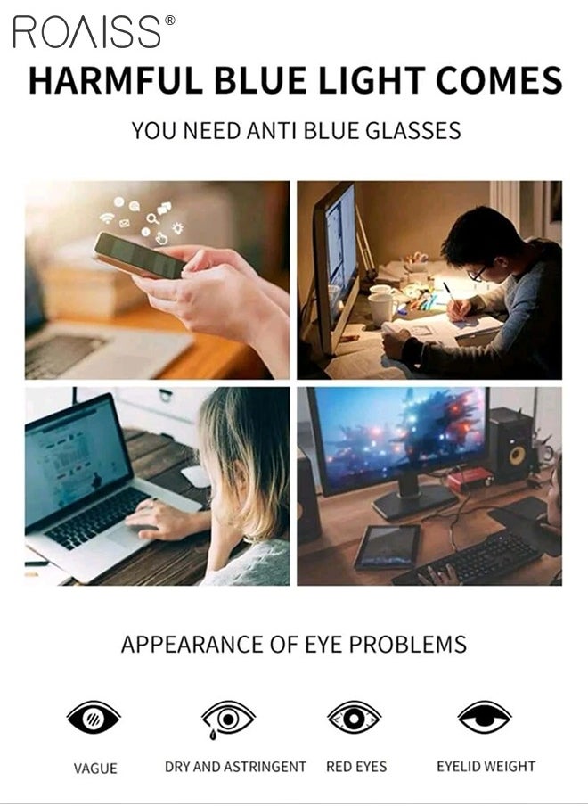 roaiss - Women's Blue Light Blocking Glasses Anti UV and Glare Blue Light Filter Computer Glasses Cat Eye Photochromic Glasses Anti Eyestrain Headache Eyewear Pink Gold 52mm - Image 1