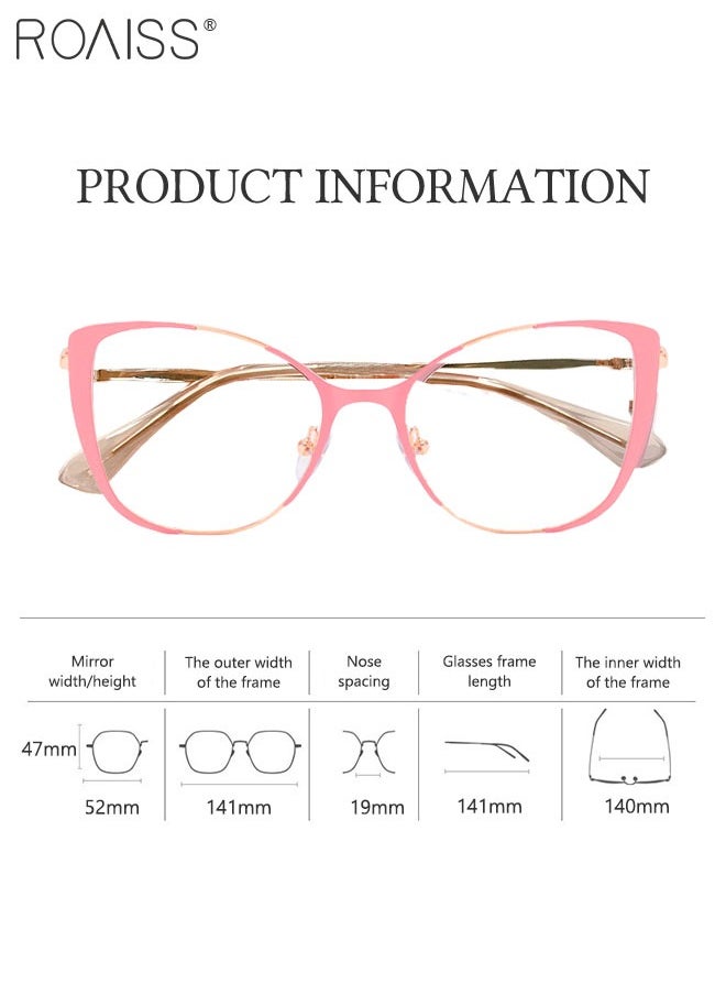 roaiss - Women's Blue Light Blocking Glasses Anti UV and Glare Blue Light Filter Computer Glasses Cat Eye Photochromic Glasses Anti Eyestrain Headache Eyewear Pink Gold 52mm - Image 1