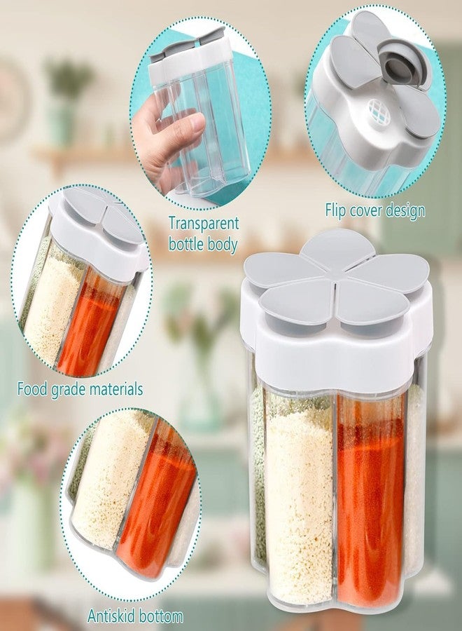 Cyrox Plastic Seasoning Jars 5 in 1 Spice Container Salt and Pepper Shaker Travel Spice Containers Condiment Bottle Seasoning Shaker for BBQ, Camping, Hiking, Picnic (1Pcs) - Image 3