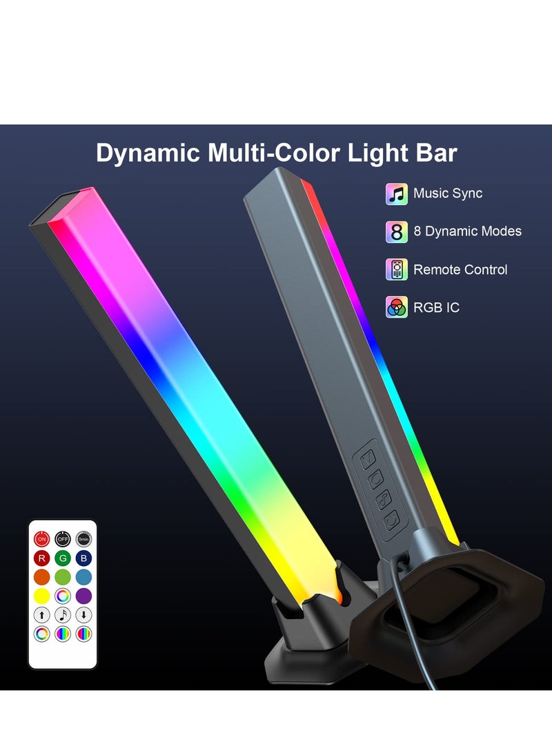شريط إضاءة ليد ذكي، إضاءة خلفية ليد RGB للتلفزيون بإضاءة للألعاب مع أوضاع متعددة ومزامنة الموسيقى، مصباح ليد قابل للتعتيم مع جهاز تحكم عن بعد للكمبيوتر والغرفة والتفلزيون، 32 سم، أسود