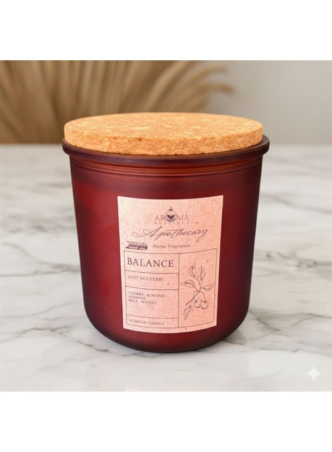 Aroma An elegant and modern candle with two wicks and a natural cork wooden lid, scented with cherry, almond, jasmine, milk, and wood. - Image 2
