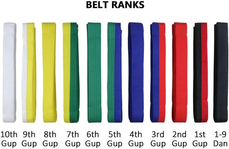 CHIOSHIO Taekwondo Colored Ranking Belts Cotton Martial Arts Judo Karate TKD Aikido Uniform Belt Kids (Black, 220cm) - Image 4
