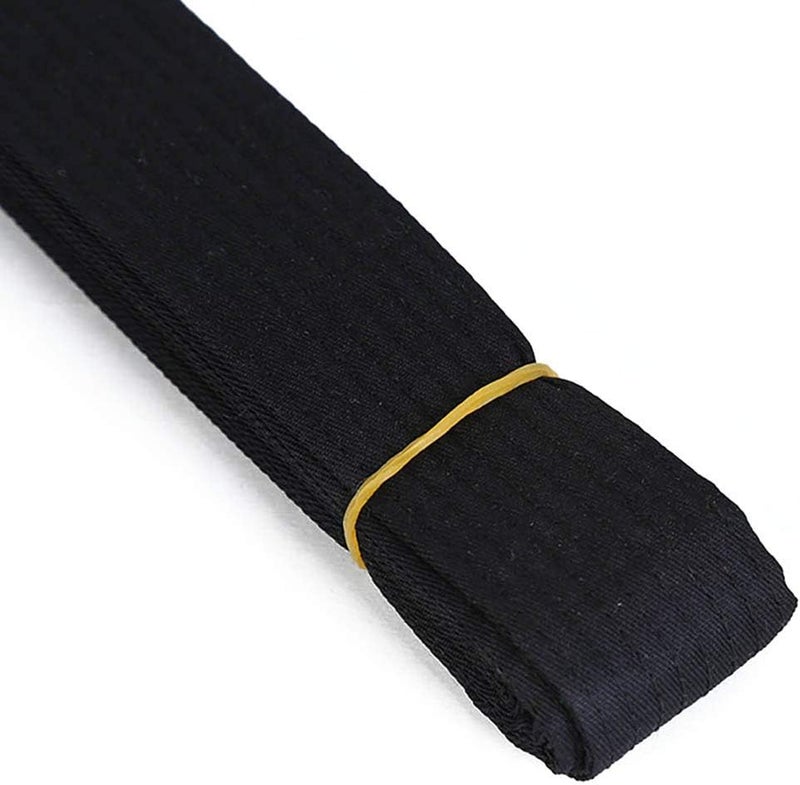 CHIOSHIO Taekwondo Colored Ranking Belts Cotton Martial Arts Judo Karate TKD Aikido Uniform Belt Kids (Black, 220cm) - Image 2