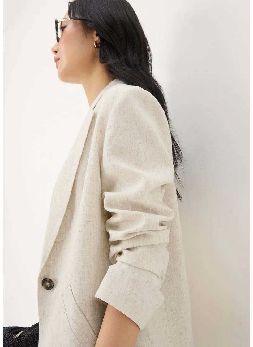 Matalan Neutral Linen Blend Blazer